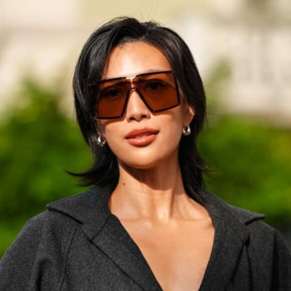 Max Mara MILLER MM0117 30N Sunglasses Gold Shield Frame, Green Lenses main image 5